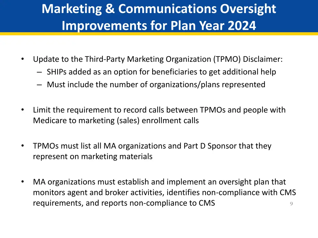 marketing communications oversight improvements 4