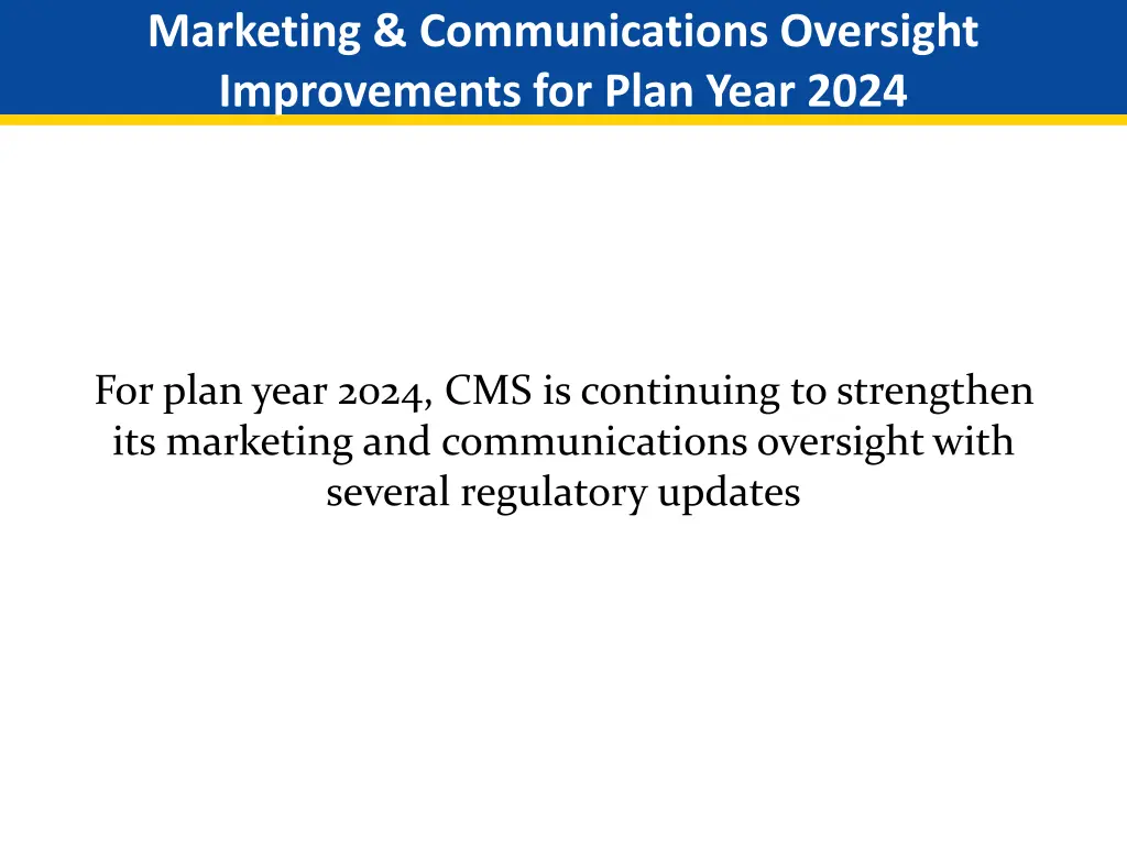 marketing communications oversight improvements