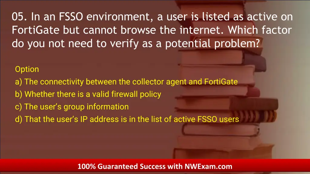 05 05 in an fsso environment a user is listed