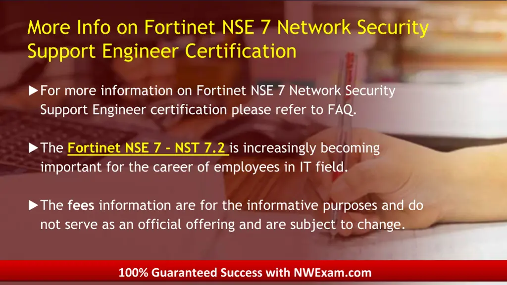 more info on fortinet nse 7 network security