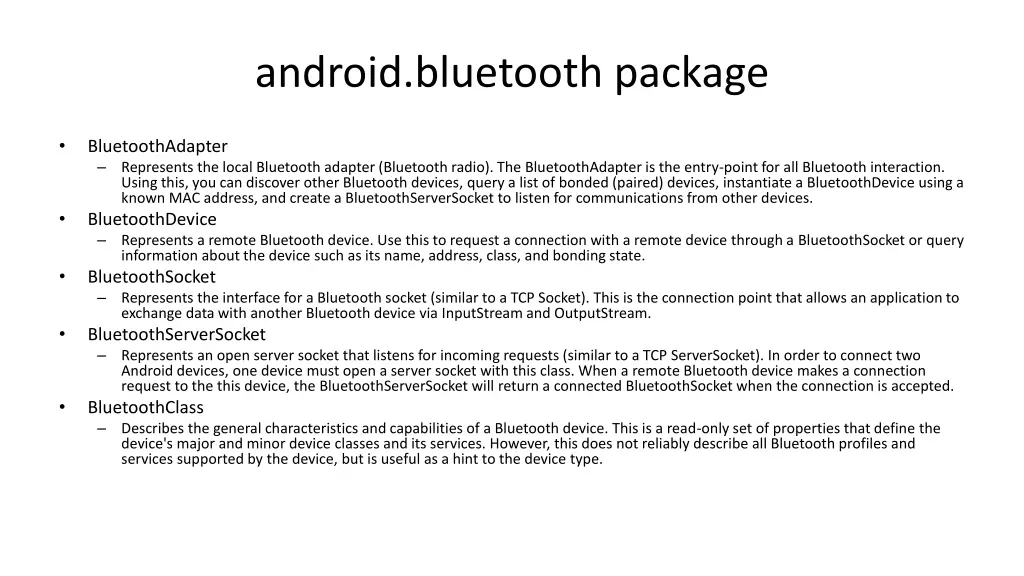 android bluetooth package