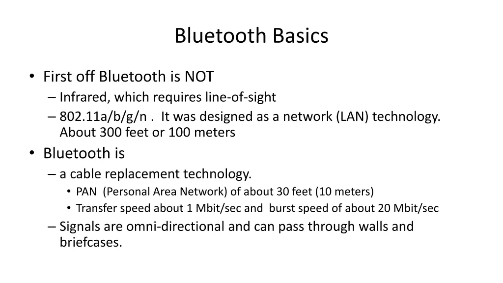 bluetooth basics