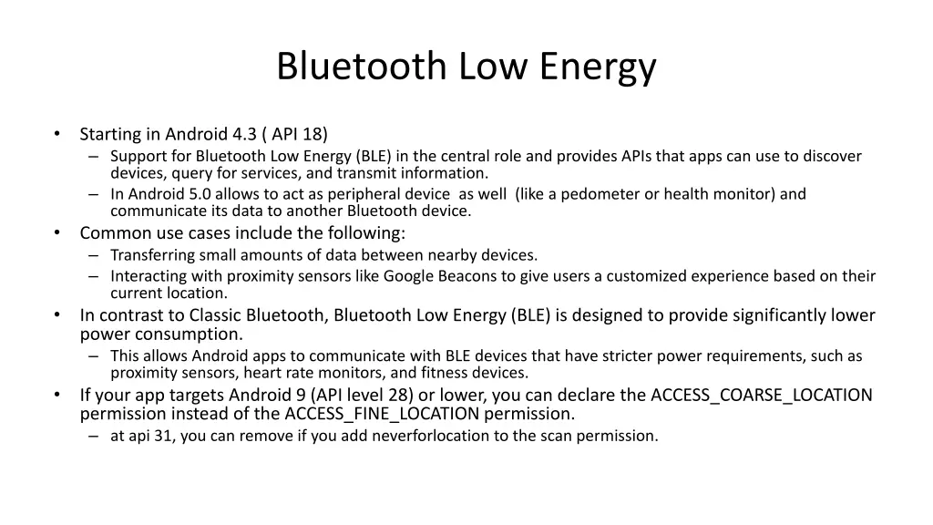 bluetooth low energy