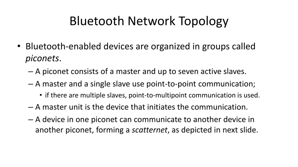 bluetooth network topology