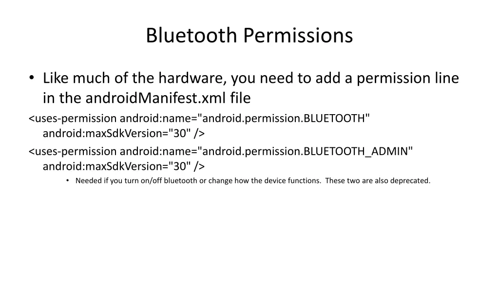 bluetooth permissions