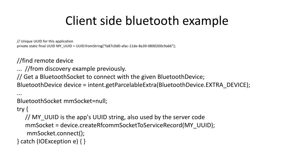 client side bluetooth example