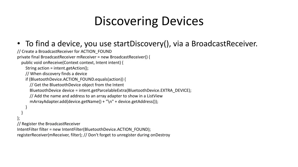 discovering devices