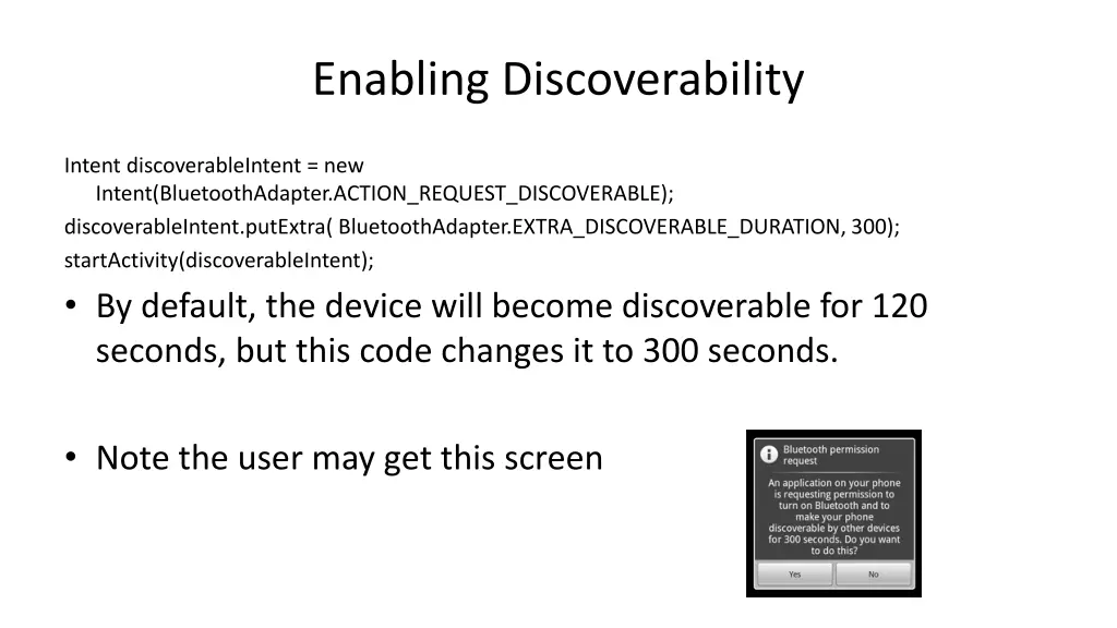 enabling discoverability