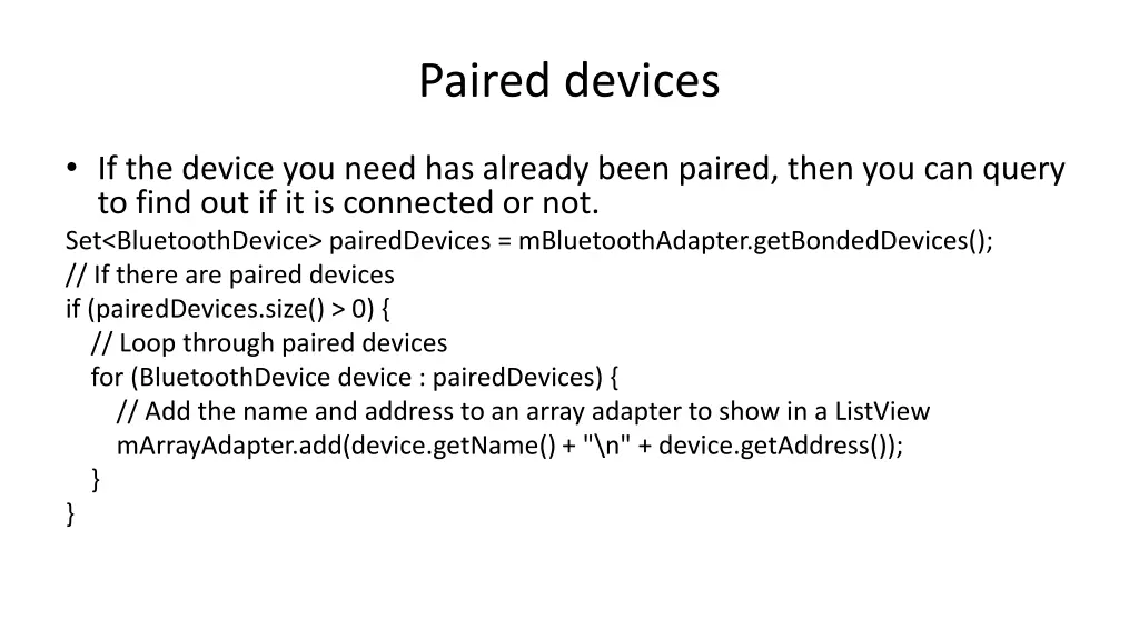 paired devices