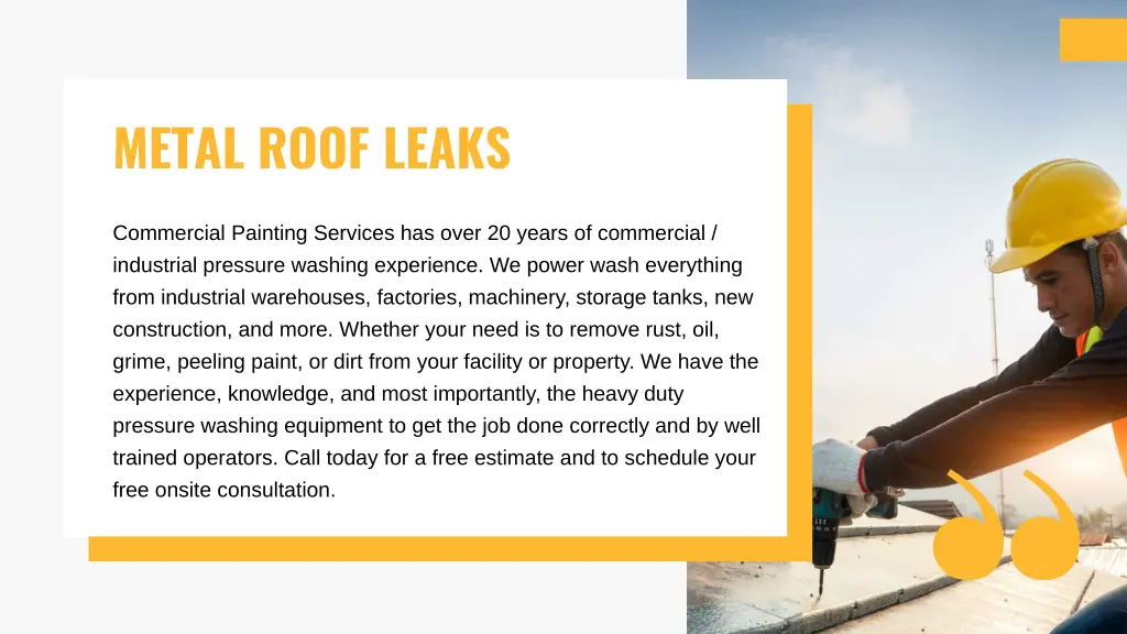 metal roof leaks