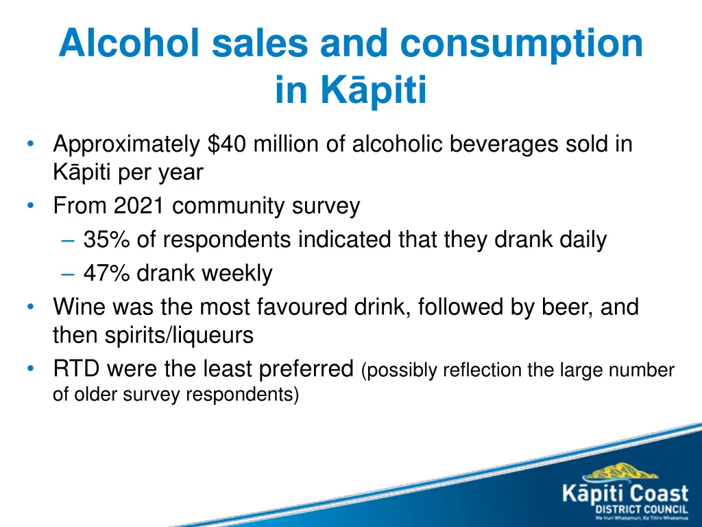 alcohol sales and consumption in k piti