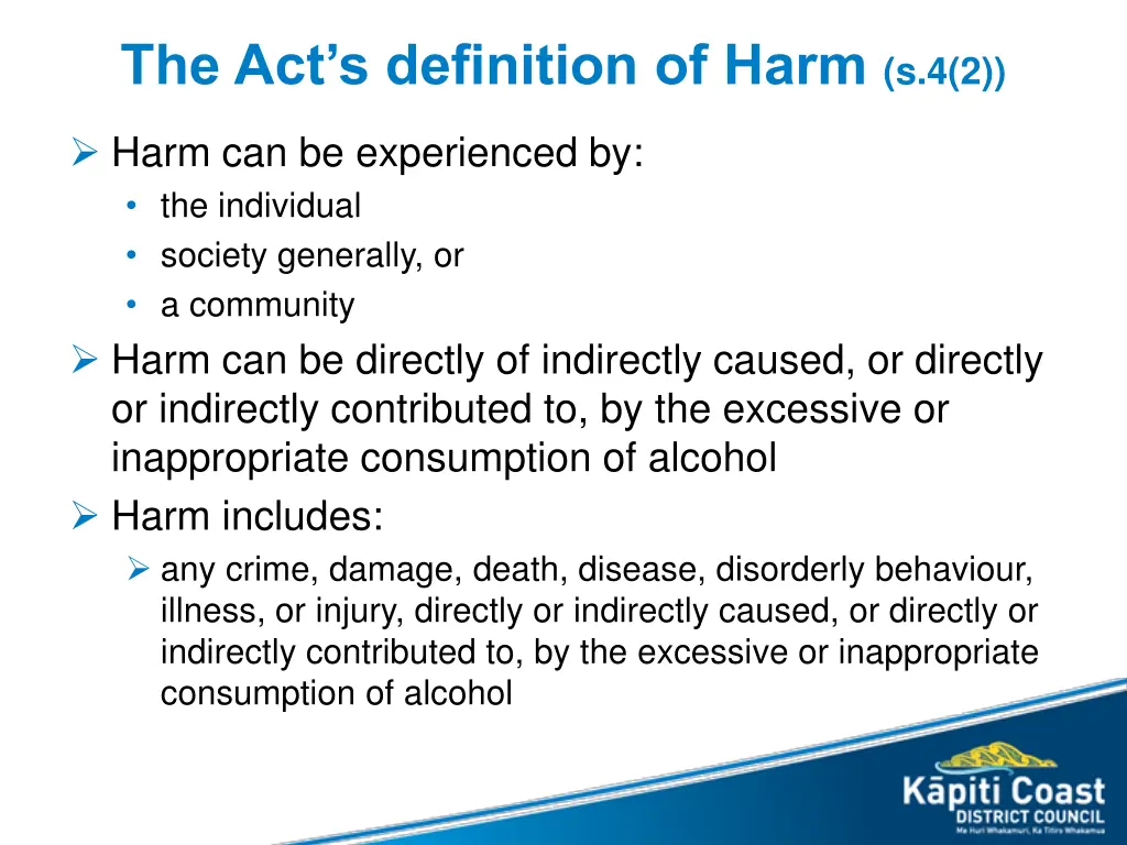 the act s definition of harm s 4 2