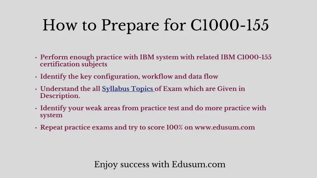 how to prepare for c1000 155