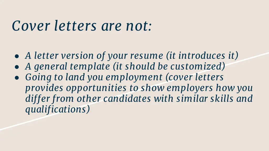 cover letters are not