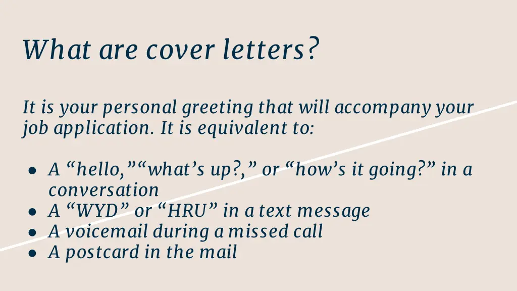 what are cover letters