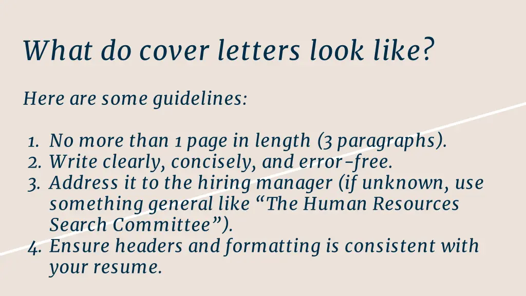 what do cover letters look like