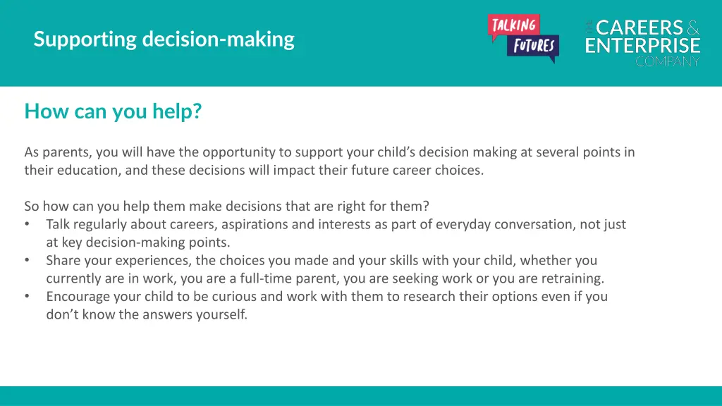 supporting decision making