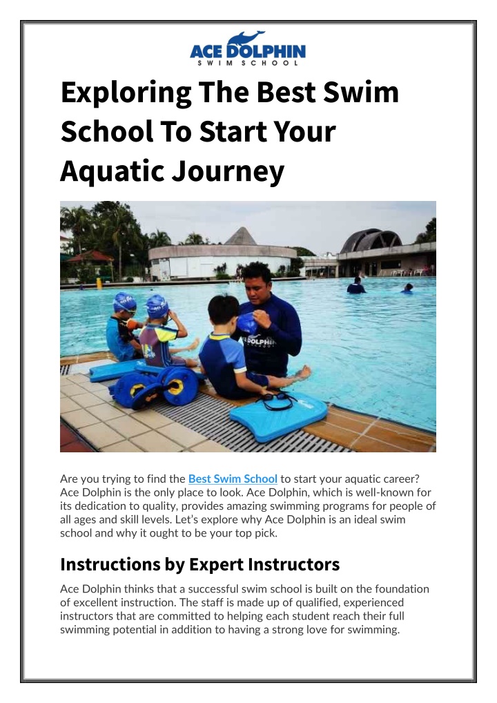 exploring the best swim school to start your