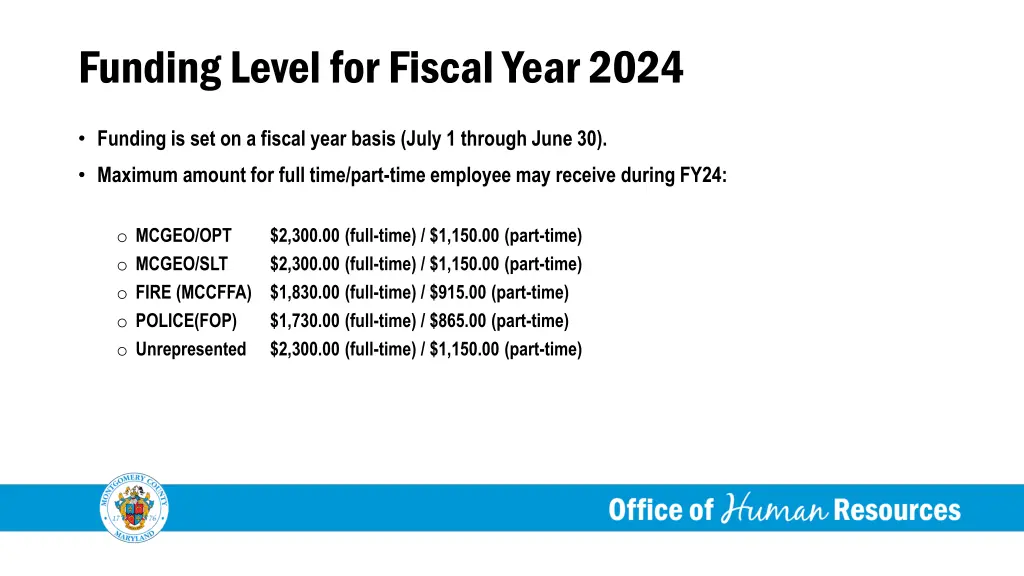 funding level for fiscal year 2024