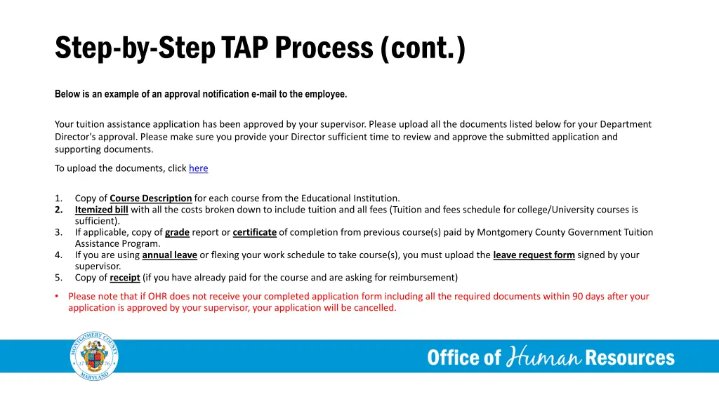 step by step tap process cont