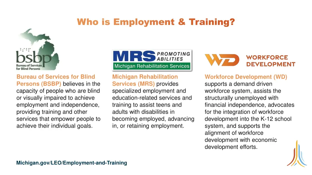 who is employment training who is employment