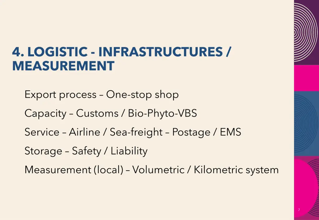 4 logistic infrastructures measurement