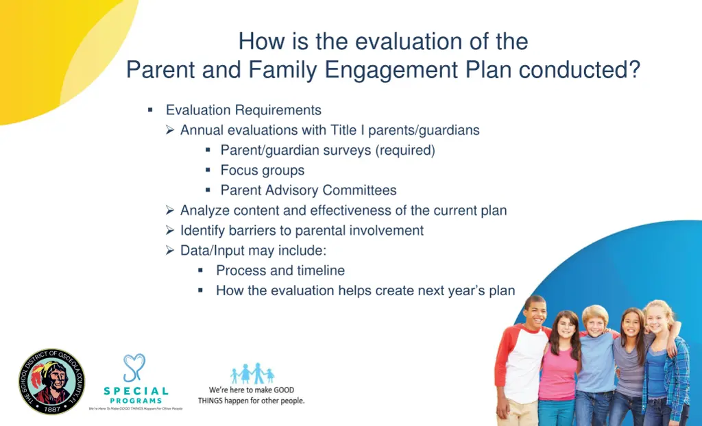 how is the evaluation of the parent and family