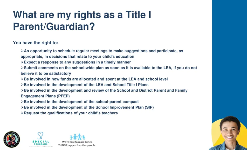 what are my rights as a title i parent guardian