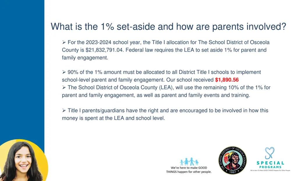 what is the 1 set aside and how are parents