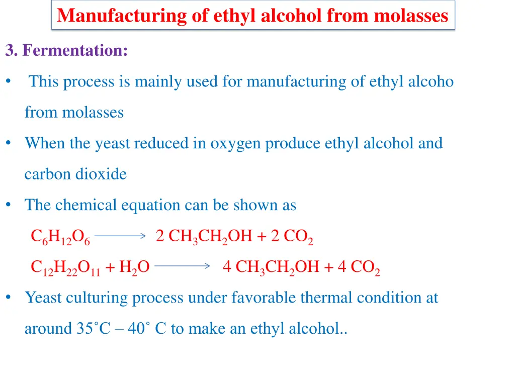 manufacturing of ethyl alcohol from molasses 3