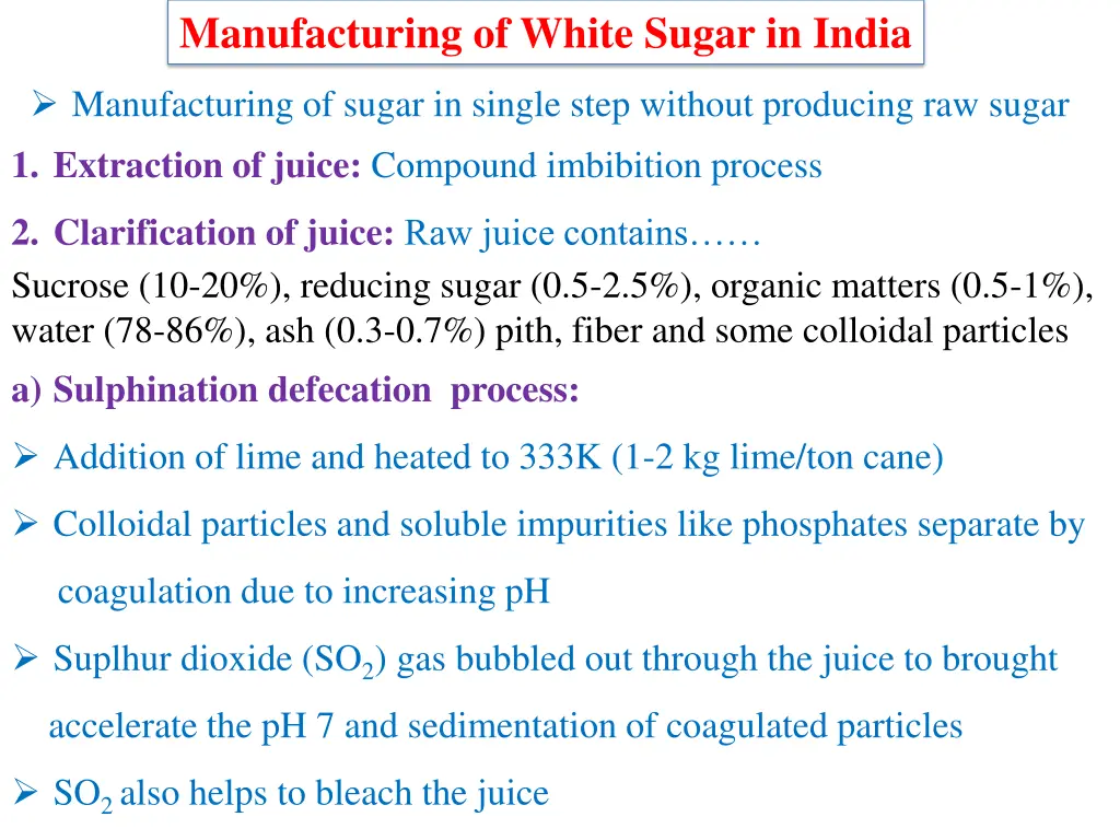 manufacturing of white sugar in india