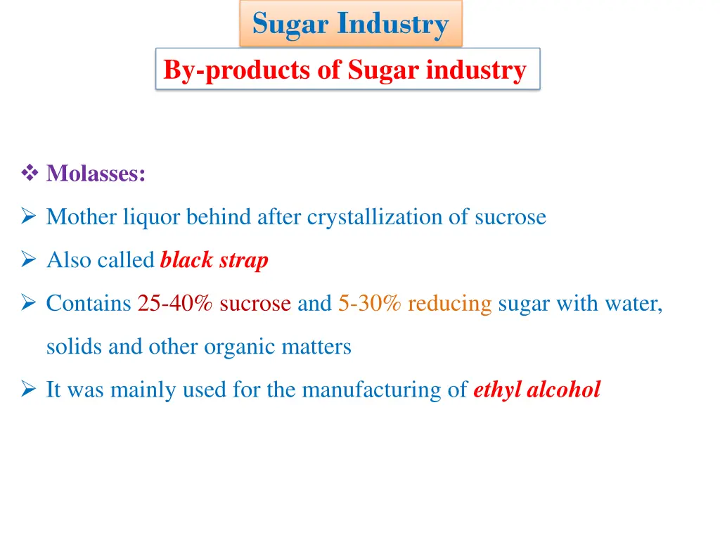 sugar industry by products of sugar industry