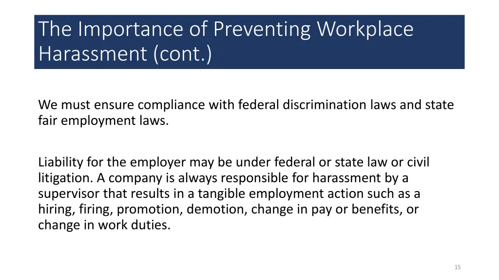 the importance of preventing workplace harassment 1