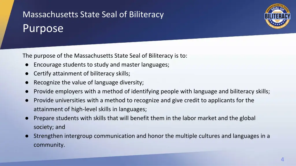 massachusetts state seal of biliteracy purpose