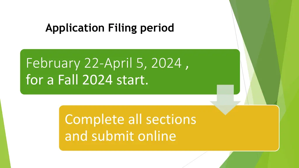 application filing period