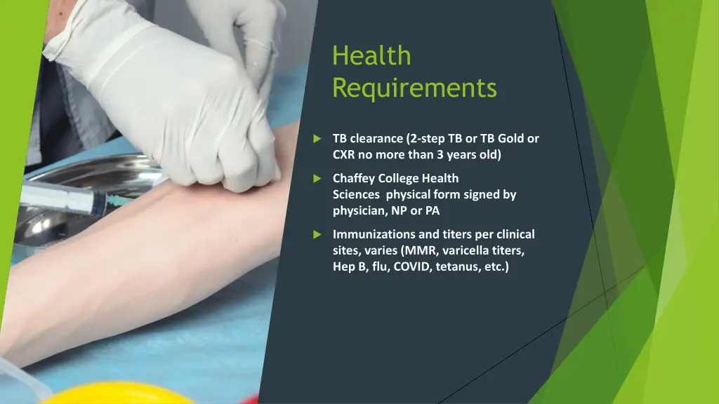 health requirements