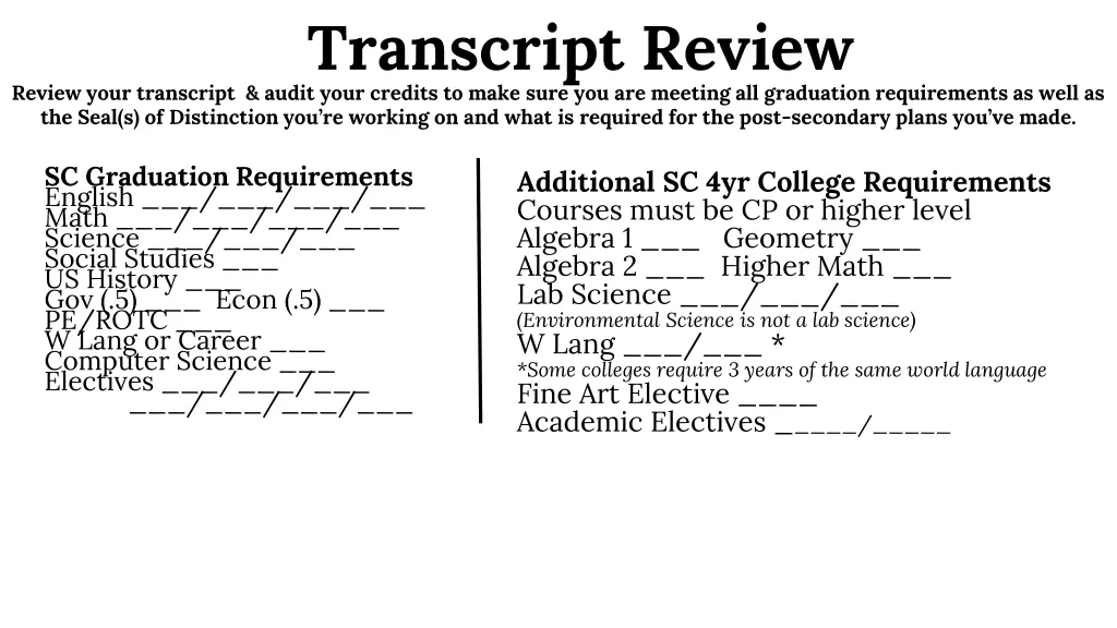 transcript review