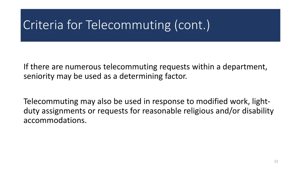 criteria for telecommuting cont 1