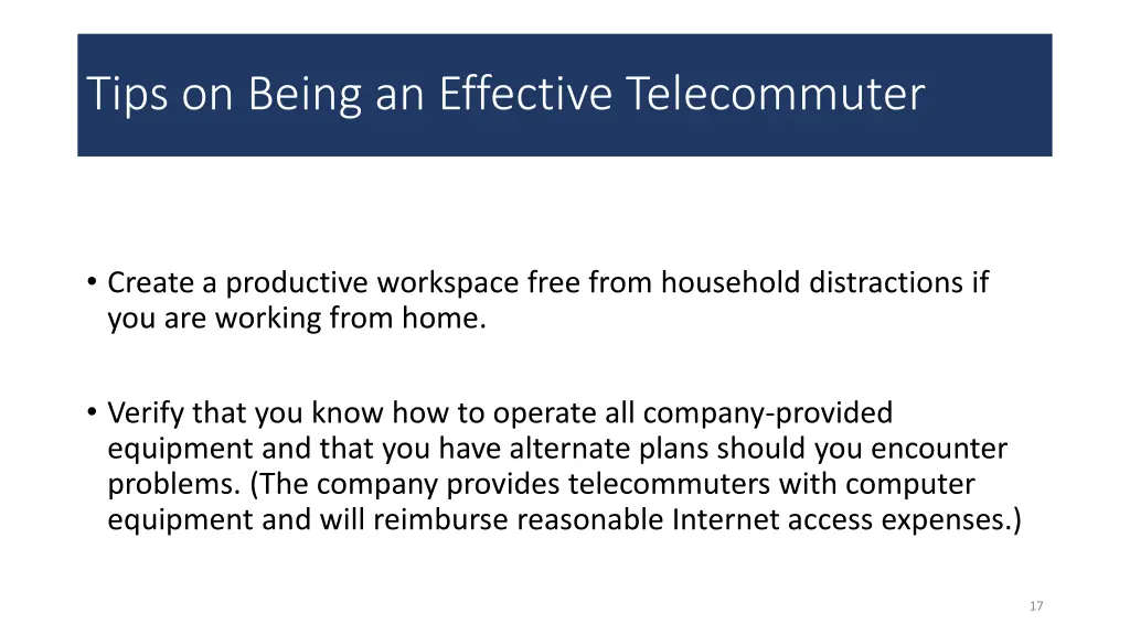 tips on being an effective telecommuter
