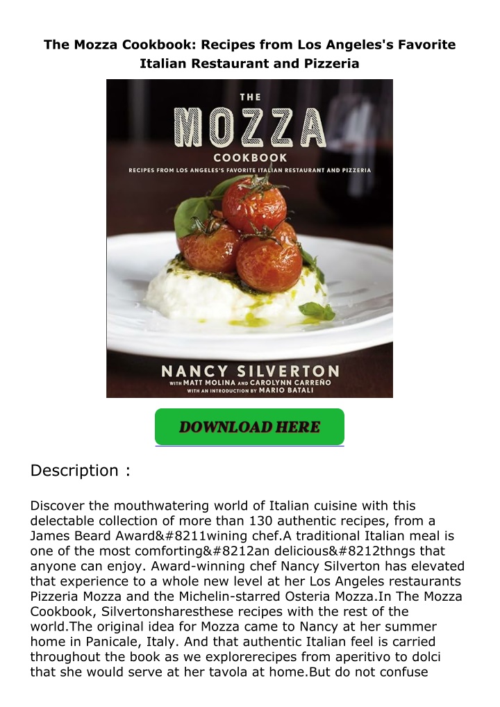 the mozza cookbook recipes from los angeles