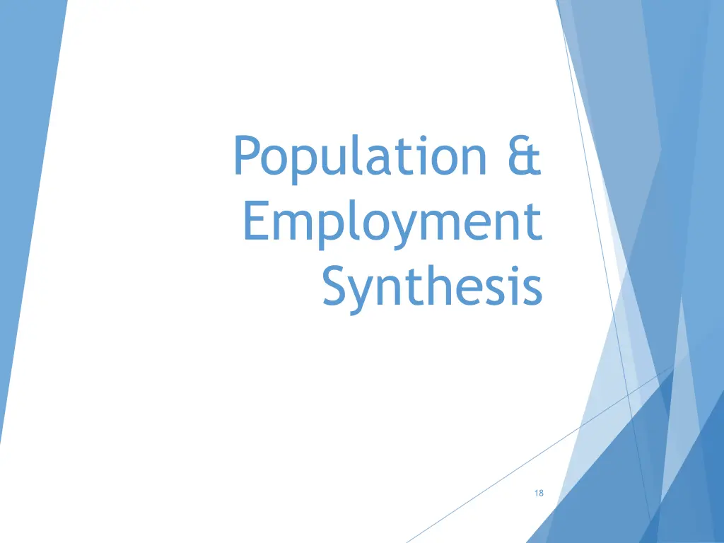 population employment synthesis