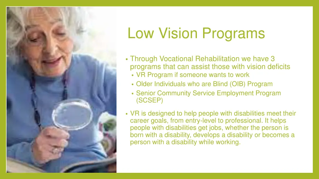 low vision programs