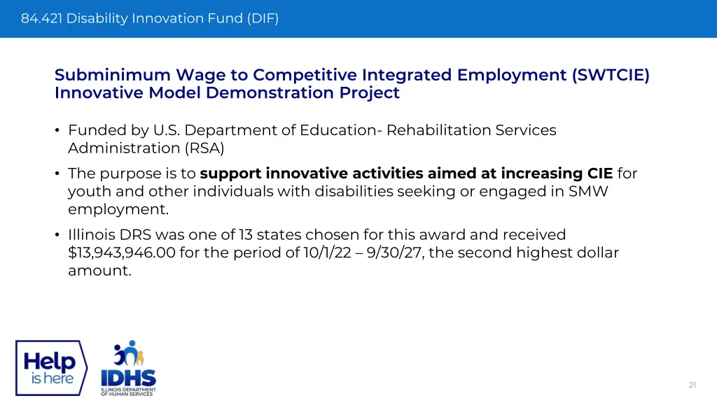 84 421 disability innovation fund dif