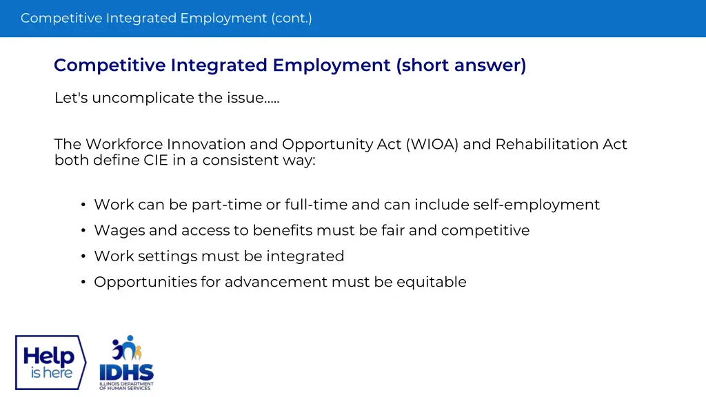 competitive integrated employment cont