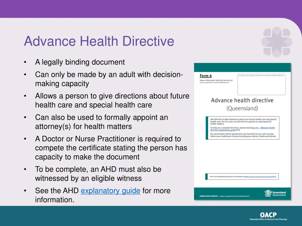 advance health directive