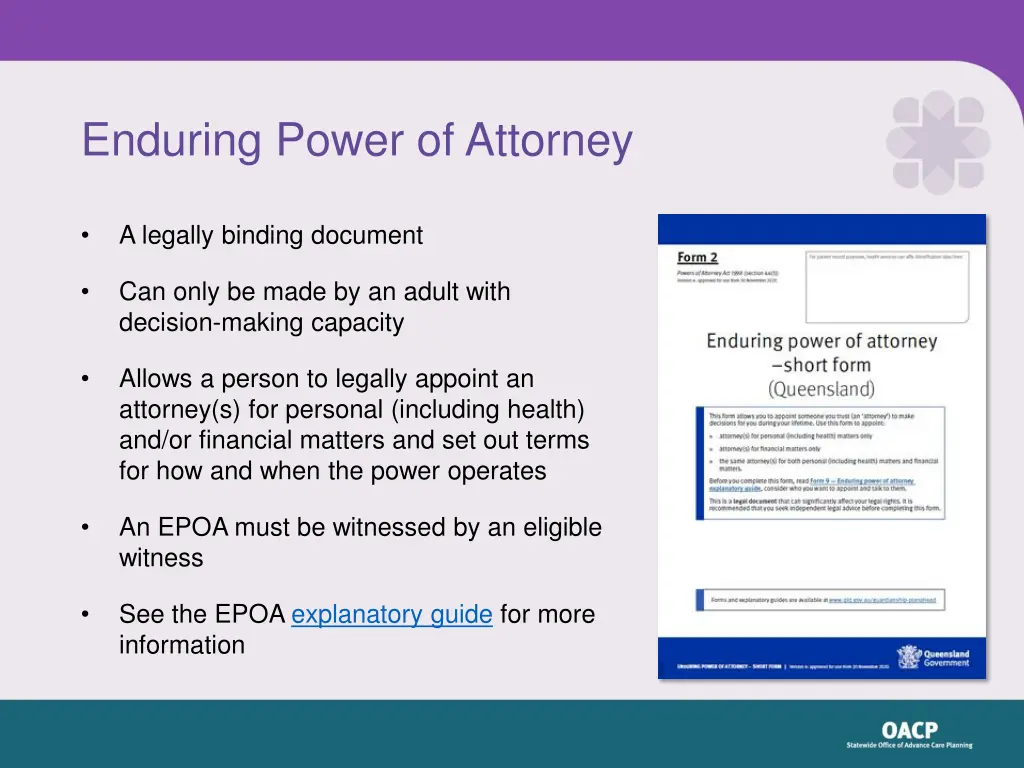 enduring power of attorney