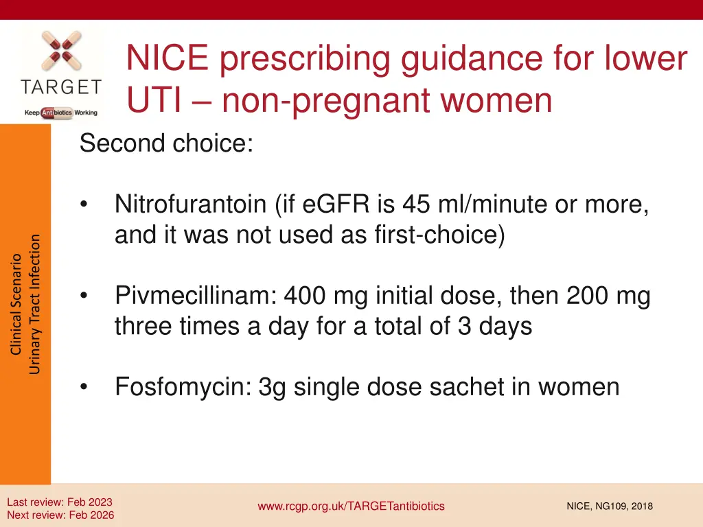 nice prescribing guidance for lower 1