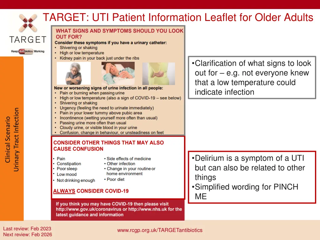 target uti patient information leaflet for older 1