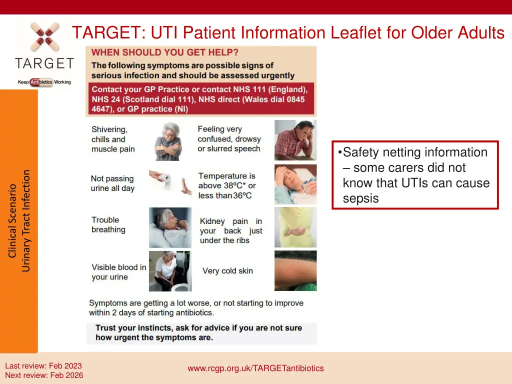 target uti patient information leaflet for older 3