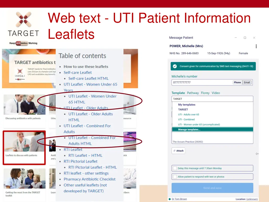 web text uti patient information leaflets